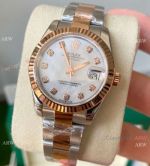 Swiss Faux Rolex Datejust 31mm 2-T Rose Gold MOP Dial Oyster Bracelet